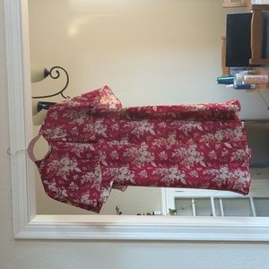 Silk floral red Valentino dress